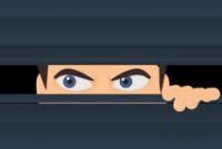Man's gaze intently