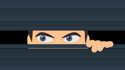 Man's gaze intently